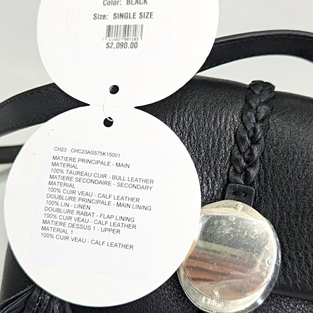 Chloe Penelope Women's Braid Detail Mini Shoulder Bag in Black (MSRP $2,090) - Picture 6 of 11